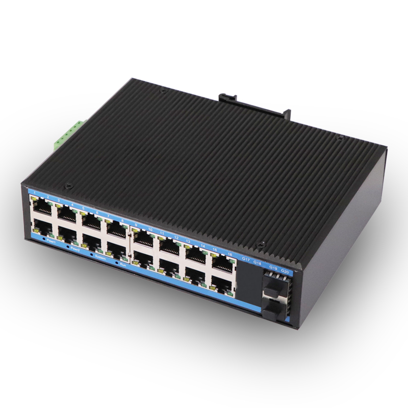 Промышленный управляемый гигабитный коммутатор 2xSFP+16xRJ45